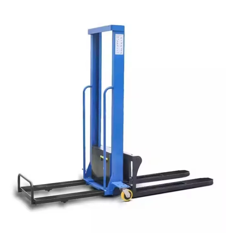 High Quality 500kg 1000kg Portable Self Lifting Pallet Loader  Electric Pallet Stacker Lift Forklifts Truck Stacker Forklift