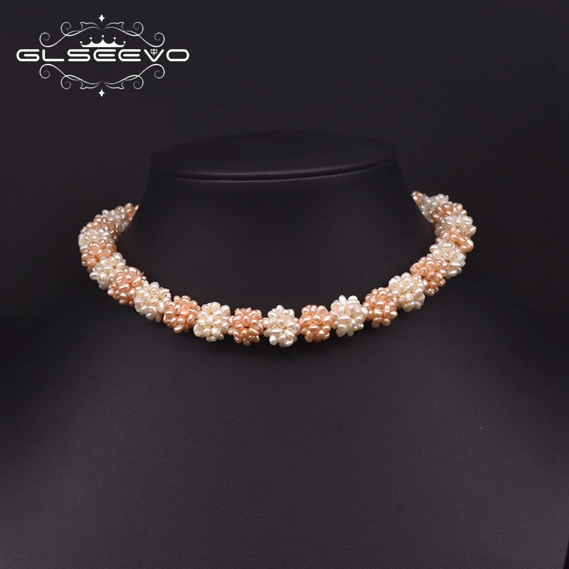 Natural Small Pearl Flower Collar Romantic Fashion Choker Necklace For Women Party Statement Jewelry