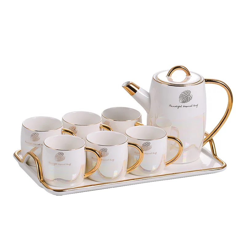 Manufacturers wholesale tea set simple ceramic daily water cup coffee pot coffee cup set afternoon tea cup