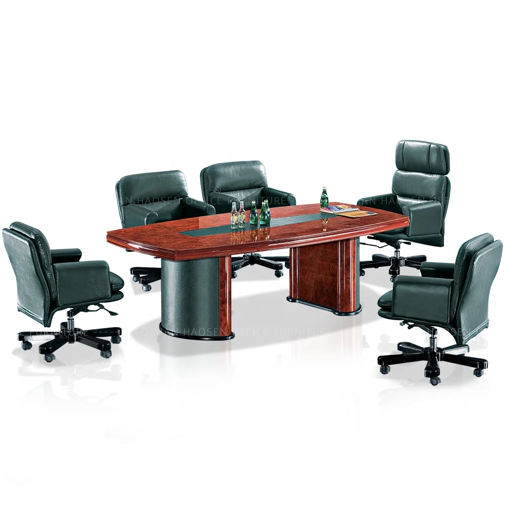 Простая классическая деревянная современная кожаная офисная мебель 6836C, столы для конференций, стол для встреч