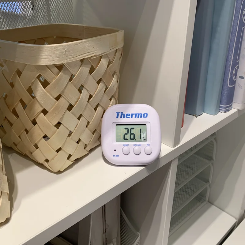 China Mini LCD monitors Indoor Thermometer Household Electronic Min Max Record ABS Material White Temperature Instruments Home