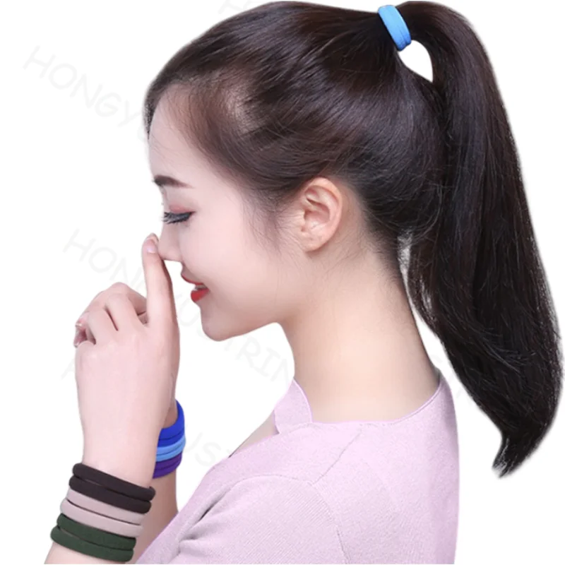 Hot Sale 5.5cm Seamless Elastic hair tie Colorful Elastic Fabric Hair Band For Women