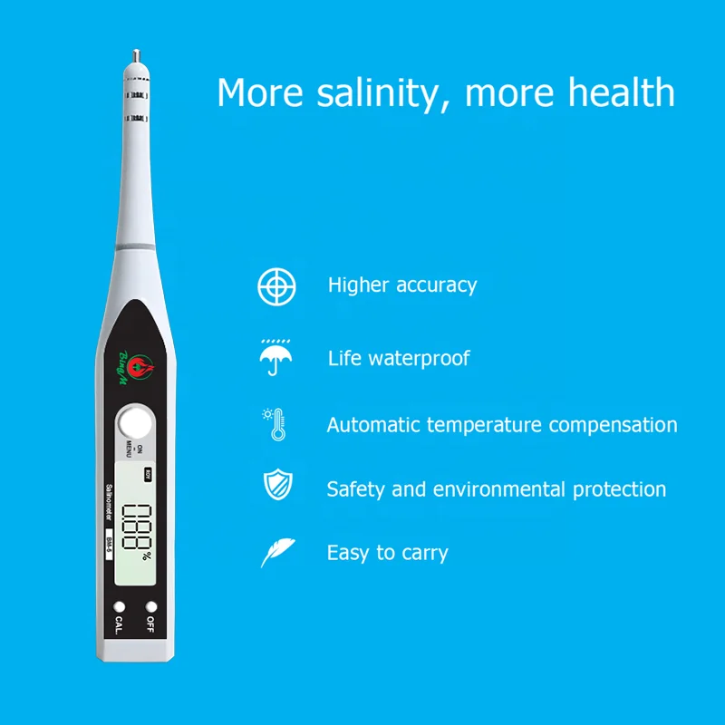 Hot Sale Factory Direct Pen Salinity Tester Electronic Multi-point Electric Salinometer With Digital Display
