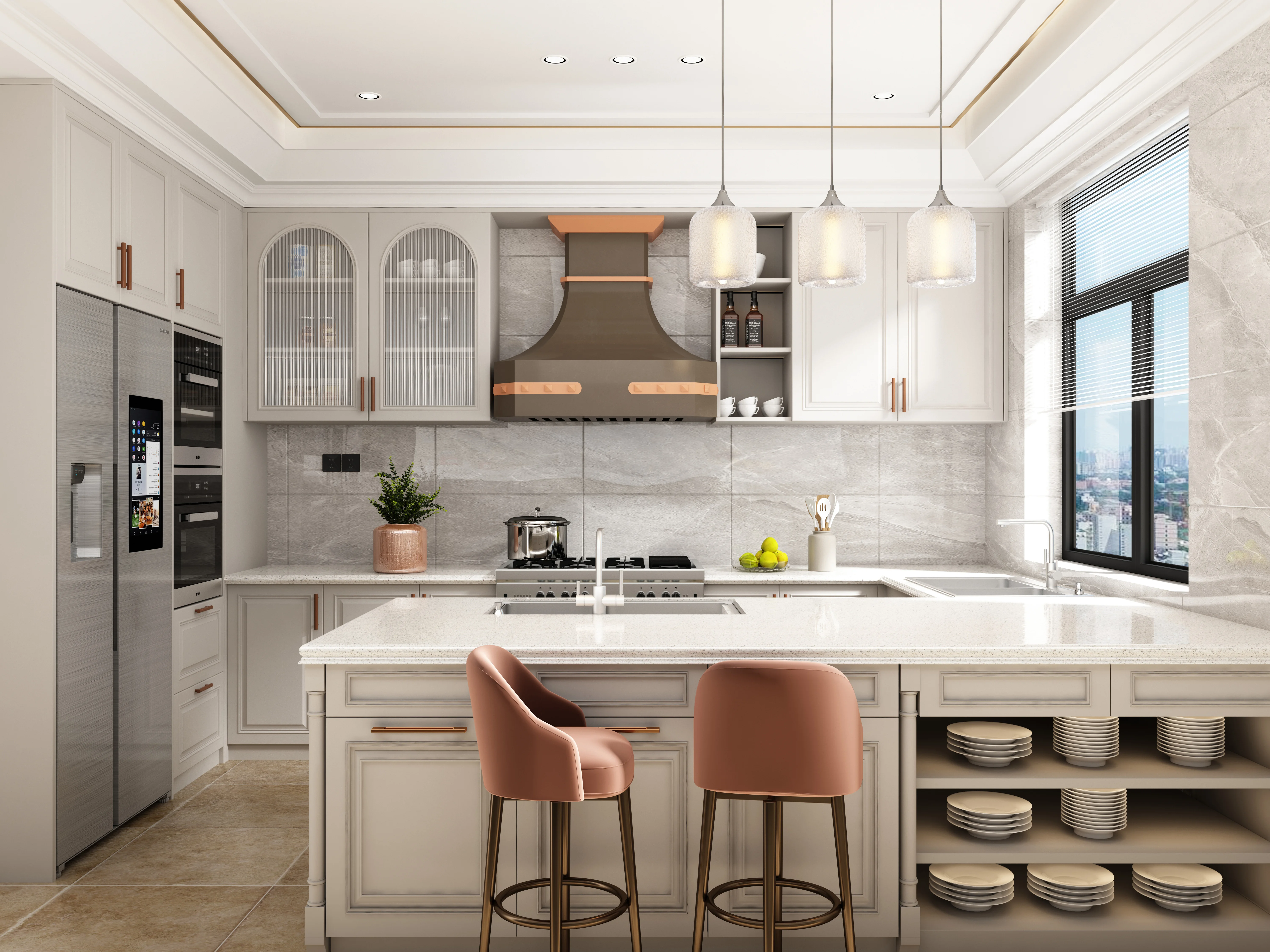 Gens copper kitchen hood range exhaust for kitchen chimney exhaust hood in kitchen