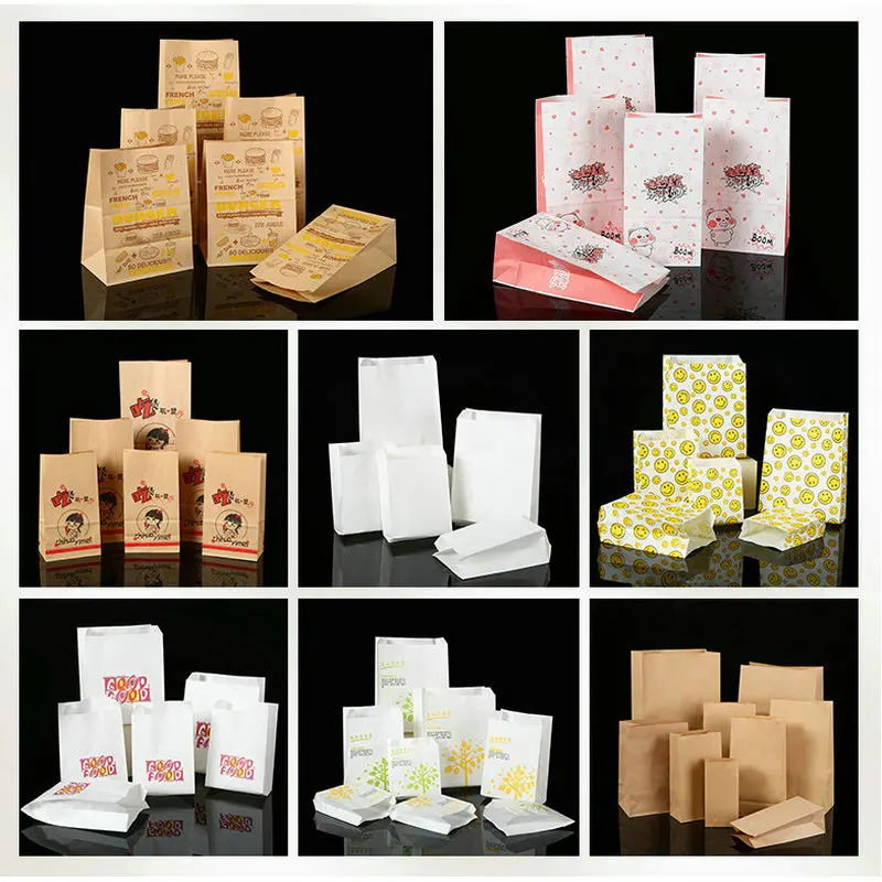 Wholesale Food Grade Waterproof Ziplock Biodegradable Brown Kraft Paper Kraft Stand Up Pouch Snack Food Bag With Printing 100Pcs