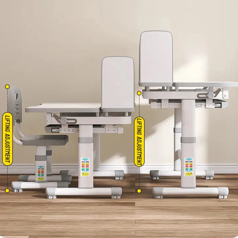 Student Table and Chair Set Adjustable Student Table with Keyboard Tray Pull Lifting