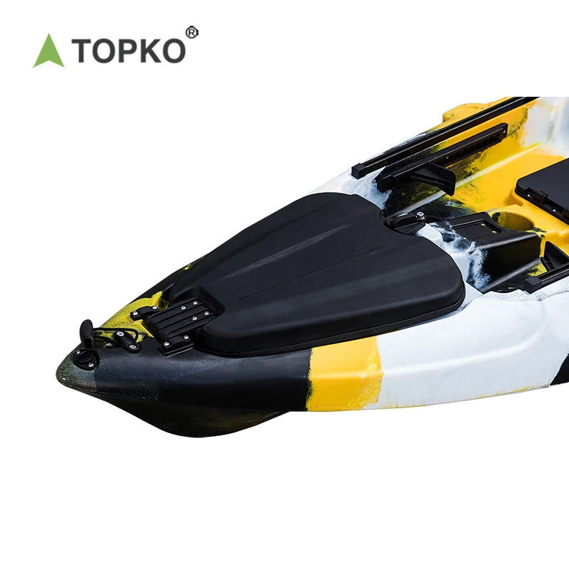 TOPKO wholesalewaterproof travel drop stitch sea canoe/kayak de pesca a pedales fishing foot pedals boat for cheap sale