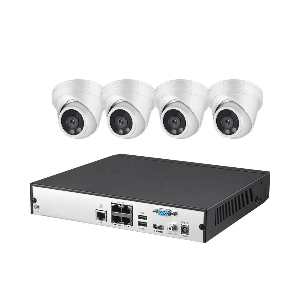ready to ship poe nvr cctv system 8ch PoE 5mp 8mp 8channel Surveillance System colorvu kit cctv outdoor cctv microphone kit