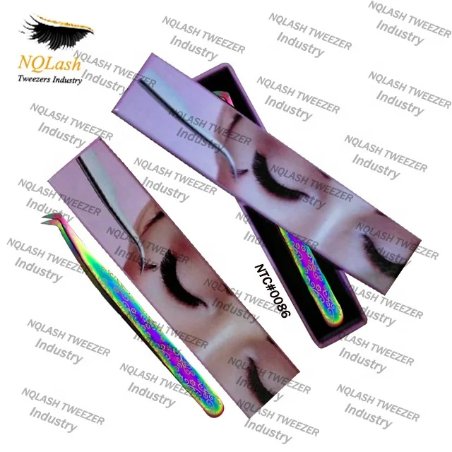 High Quality Lashes Print Box Packing For  Eyelash Extension Tweezers From NQLASH Tweezers