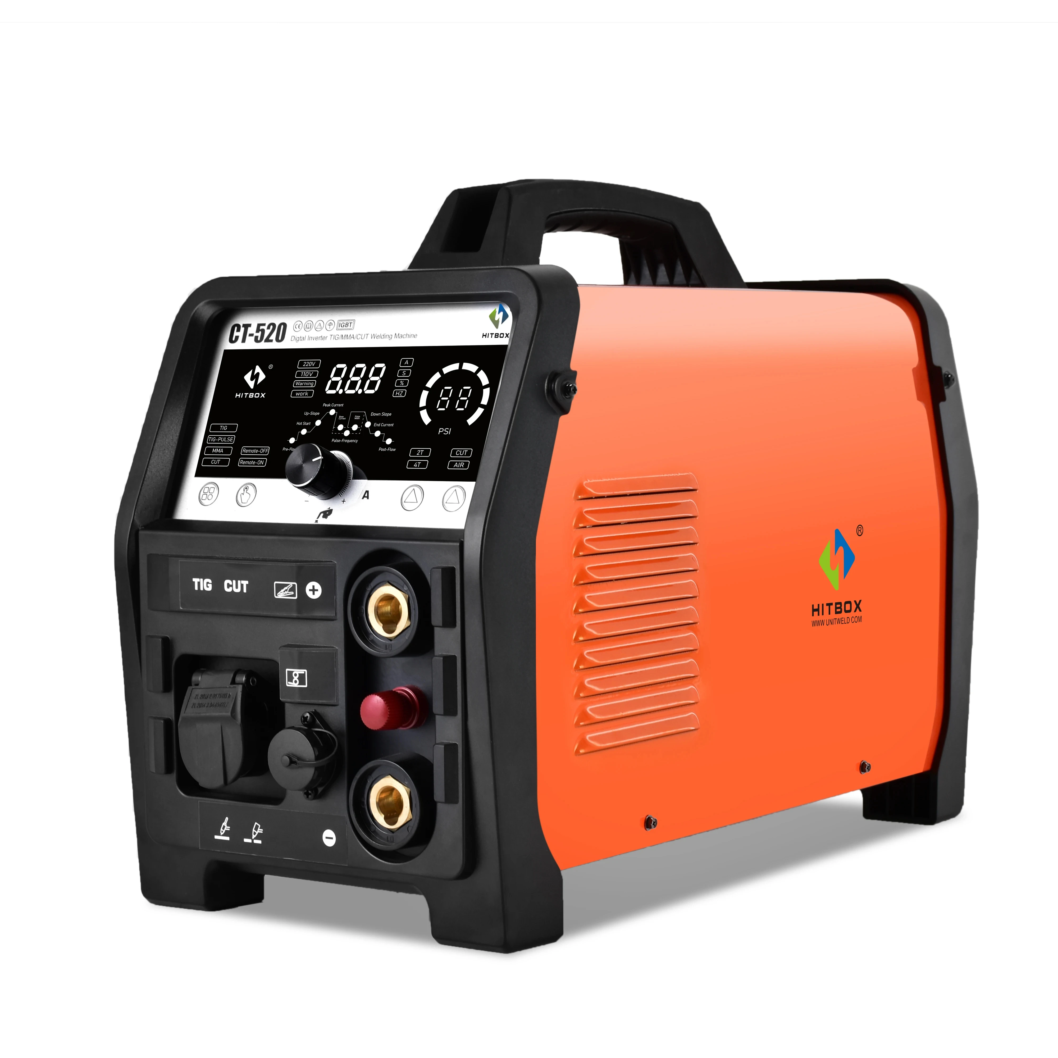 HITBOX 4in1 plasma cutter/TIG/ TIG Pulse/MMA CT520 welding machine digital control portable welder machine