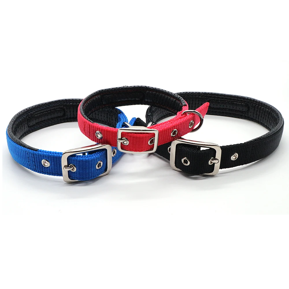 Belt Crown Adjustable Double Thick Heavy Duty Tough Nylon Dog Collar with Metal D Ring & Buckle