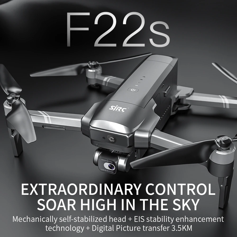 SJRC F22S 4K PRO F22 4K PRO Drone 2 -Axis Gimbal GPS 4K Dual Camera Distance 3.5KM 11.1V 3500mAh Quadcopter 2x Battery Version