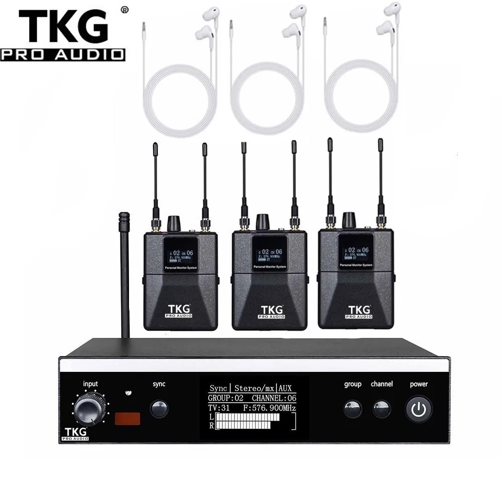 TKG 566-590mhz wireless stereo psm300 in ear monitor system