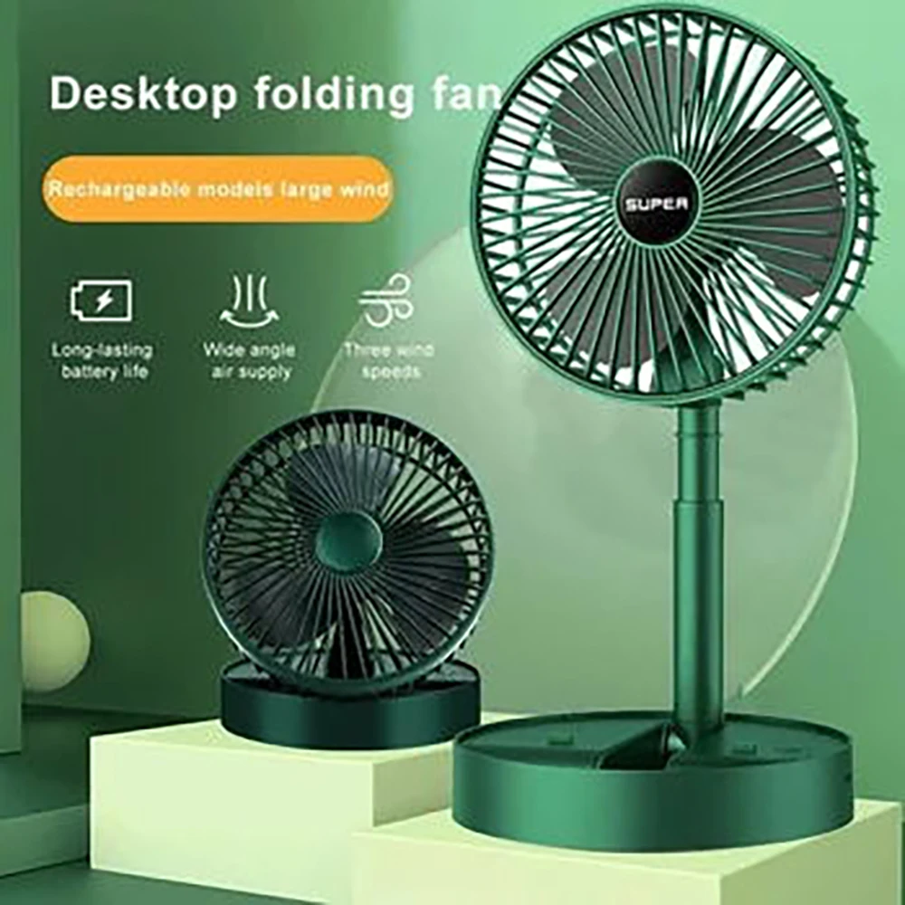 JR Factory wholesale Folding Portable Fan Ventilador Recargable Floor Fan Usb Desk  Wireless Telescopic Fans