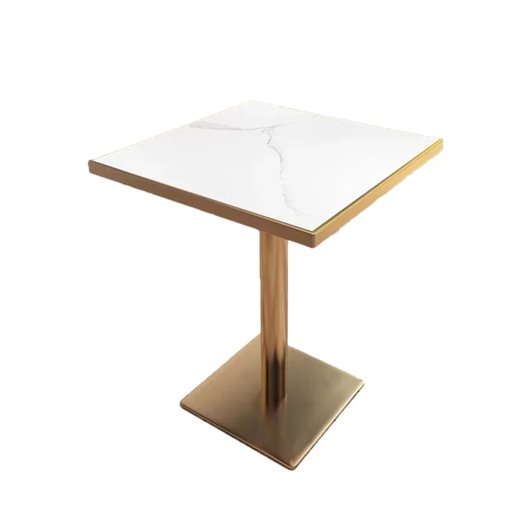 Home Hotel Use Small Square Modern Coffee Table Marble Design