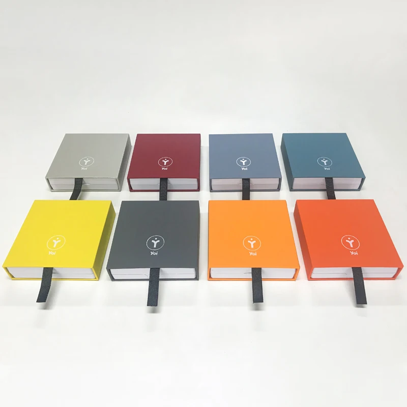 2022 Transparent Jewelry Box Storage Necklace Ring Luxury Paper Drawer Box Customized PE Film Suspension Packaging Box