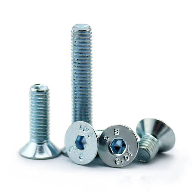 Manufacturer black zinc countersunk hexagon socket DIN7991 SS304 SS316 M6 countersunk head hex socket screw