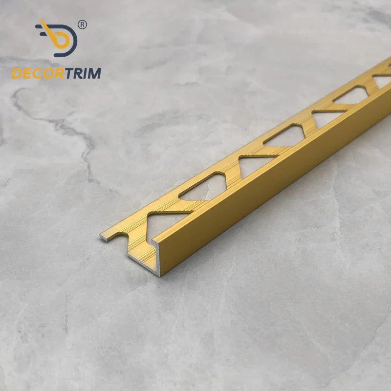 Prolink YJ-174 High Quality Shiny Polish Bright Gold Ceramic Liner Corner L Edge Gold Tile Trim Profile Wholesale Decorative