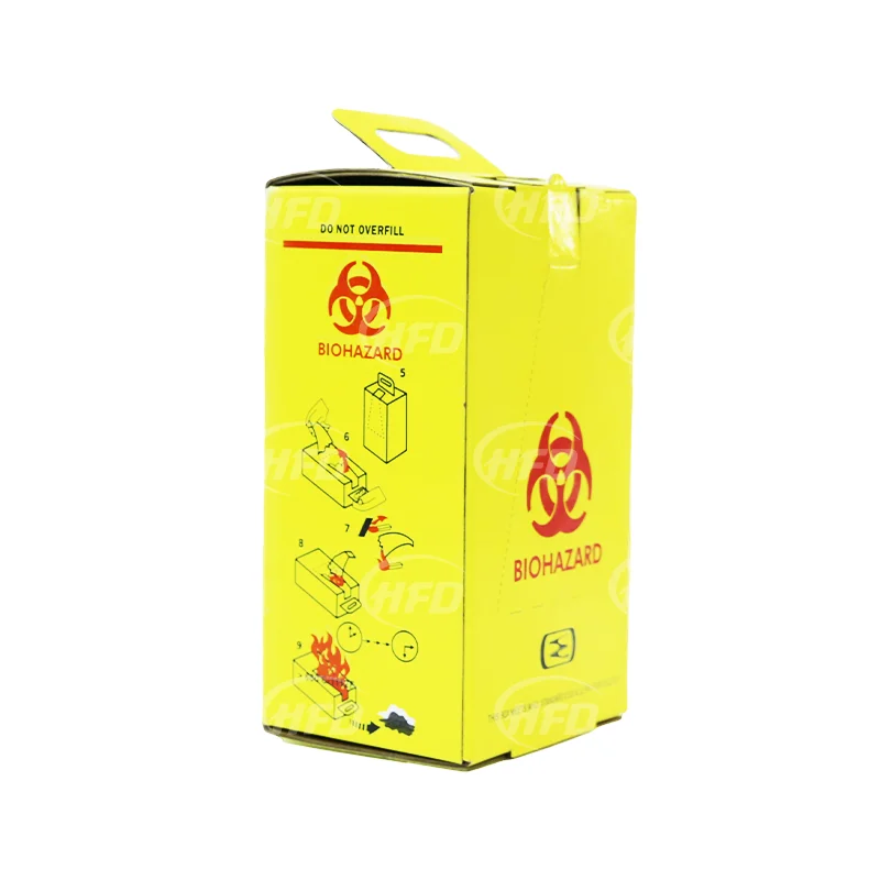 High quality wholesale promotional disposable  foldable paper sharp container bin waste for syringes