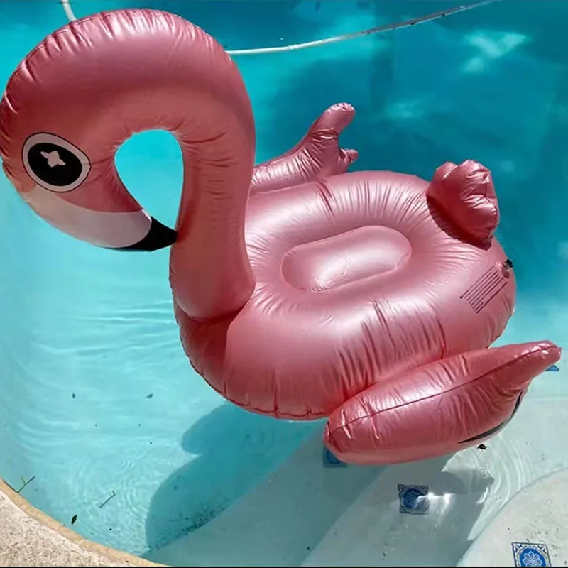 Inflatable Flamingo Pool Float Adult Size, 49 X 43 X 40 inch Large Blowpipe Pool Float Ride, Party Decoration Casual Toy