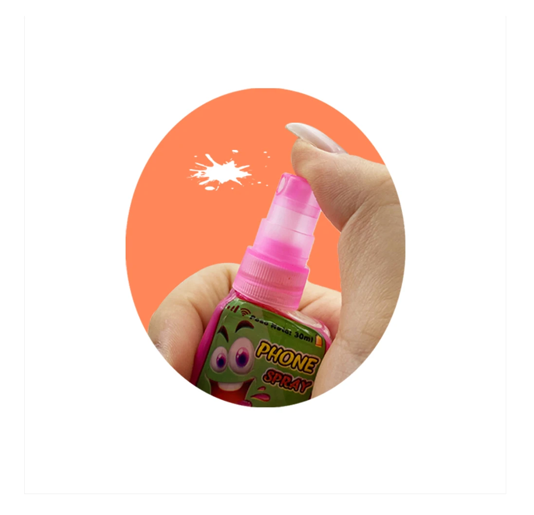 Factory Price Fruity Small Mobile Phone Shape Liquid Candy Sweets and Candies Wholesale Spray