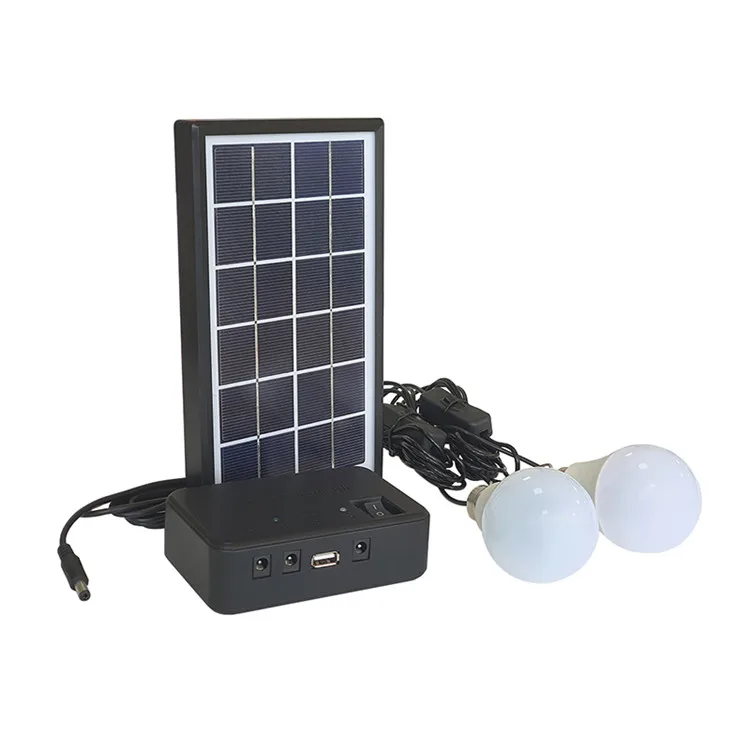 LED  Mini Solar Power Lighting System with 3W 5V Panel  for Lighting and Mobile Charging Solar Energy System