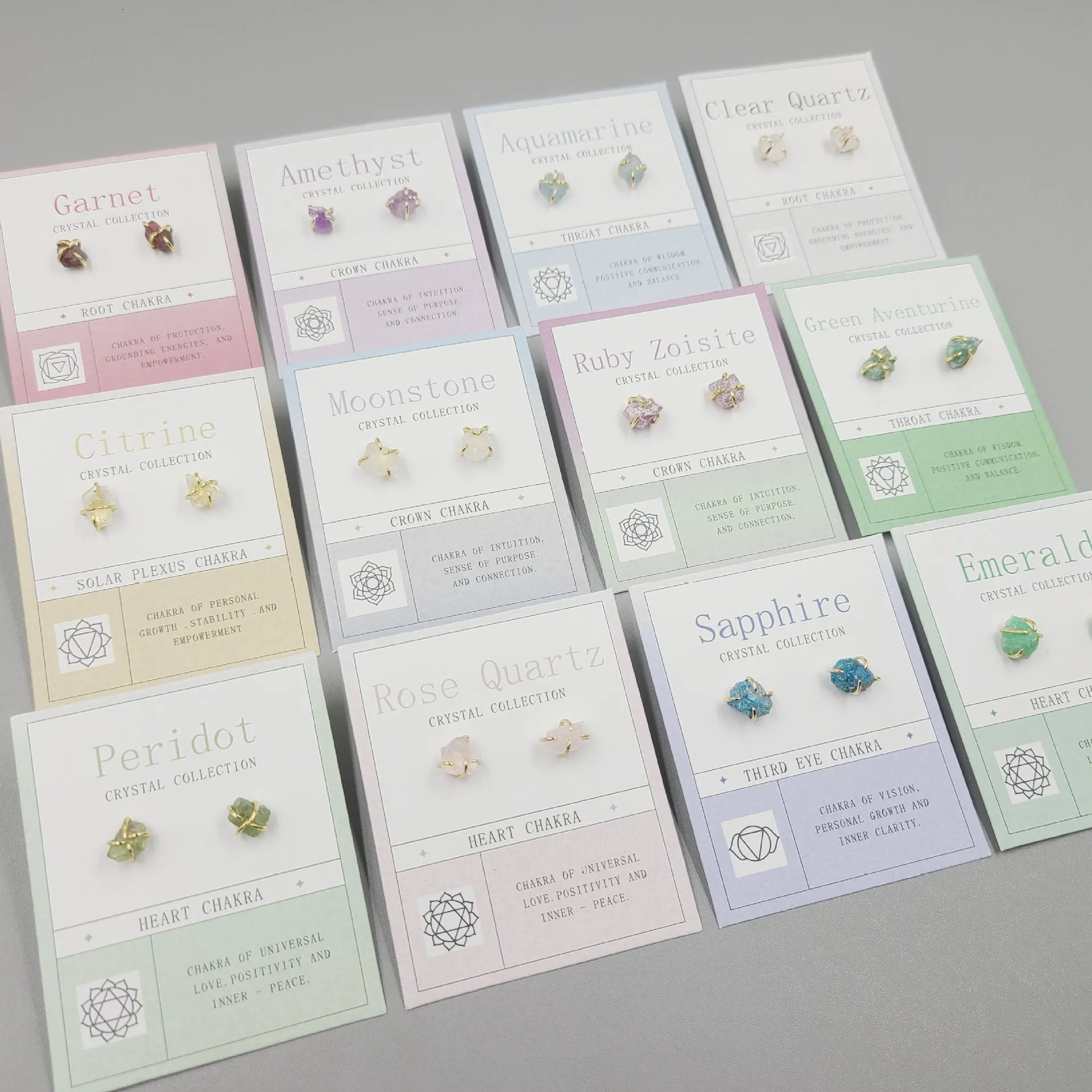 Wholesale Minimalist raw crystal Natural birthstone Stud Earrings Quartz Jewelry Crystal Stud Earrings Women