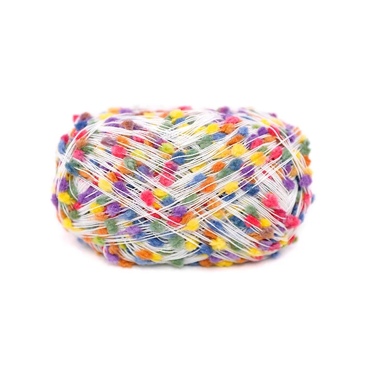 2024 China Hot Sale High Quality Fancy Yarn Yarn Crafts 1 Strand Ping Pong Bean Rope Yarn