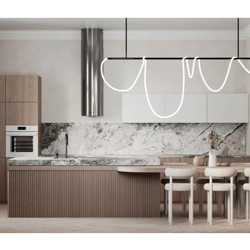 CBMMART Modern Design Custom Kitchen Cabinet  High Gloss  2 Pac Lacquer Finish Kitchen Furniture