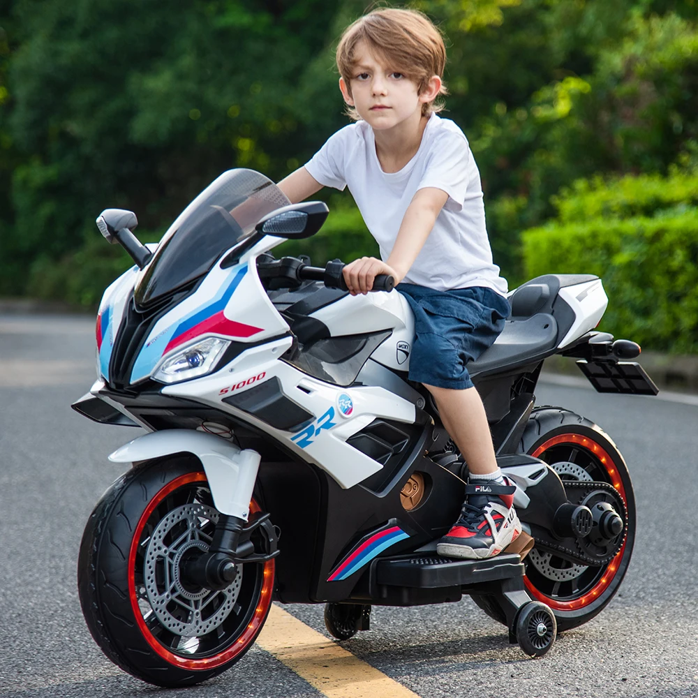 Factory Direct Hot New Design Outdoor Kids Electric Ride On Big Toy Motorcycle Two Wheels Motorbike For Big Kids Big Toys Car