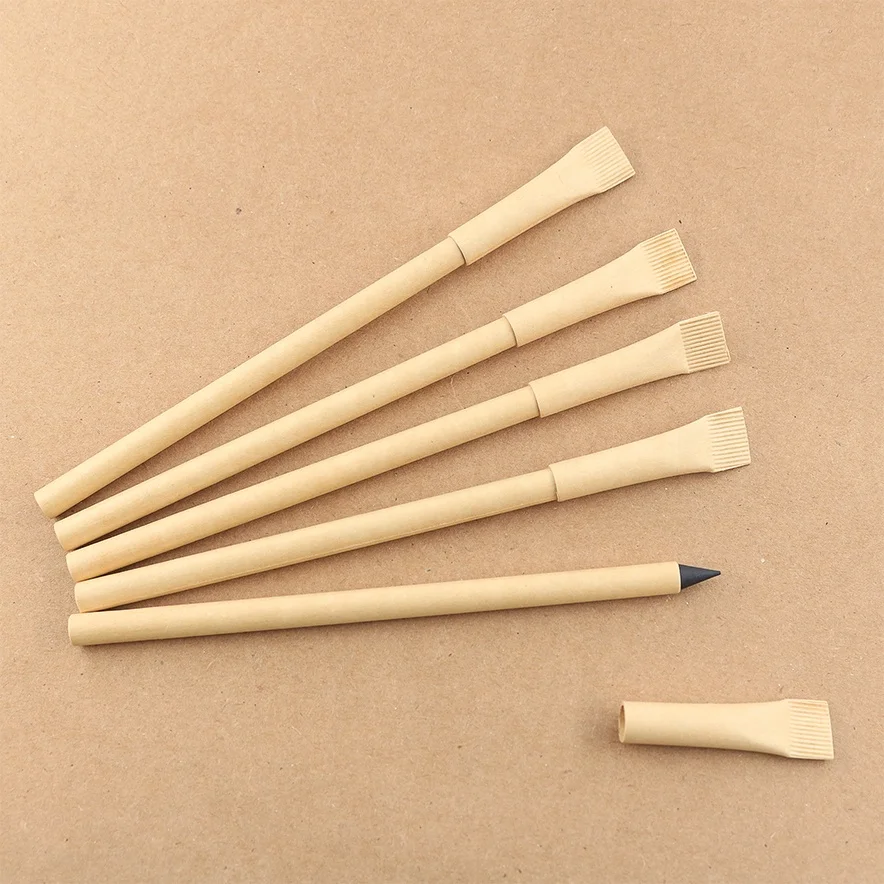 Fast delivery Eco-friendly Kraft paper HB inkless pencil for drawing endless pencil infinity pencil