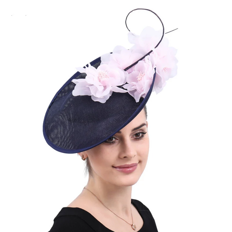 European and American fashion new linen yarn head flower hat jockey festival headdress bride personal photo holiday retro hair