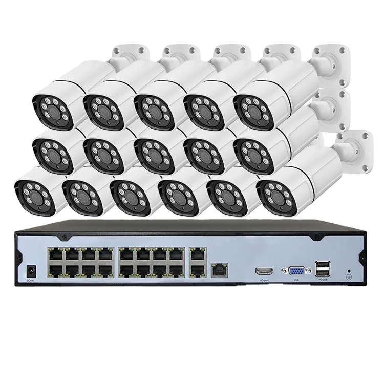H.265 4Ch 16 каналов системы видеонаблюдения p2p 4k беспроводной POE NVR камеры
