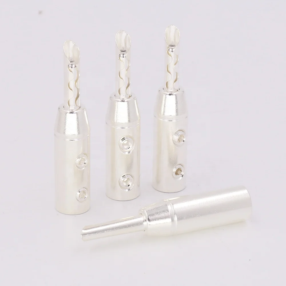 Audio Grade Silver plated Banana Plug Speaker cable BFA banana Connector Audio plug