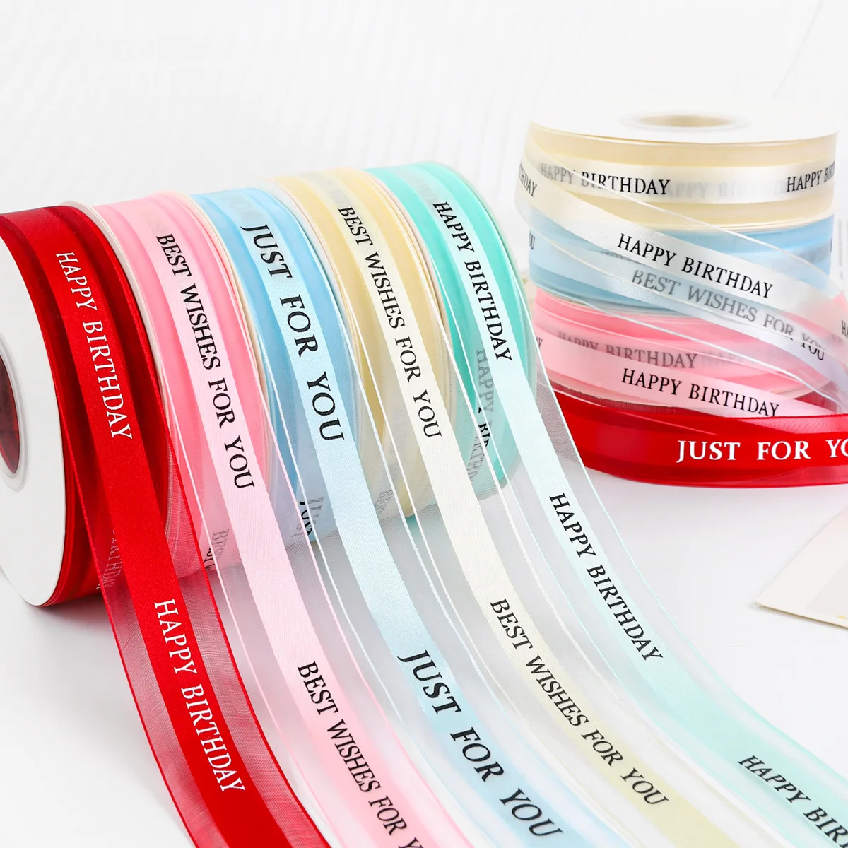 Best Wishes For You Ribbon 2.5cm width 50 yards  gift box packaging ribbon cake flower packaging ribbon