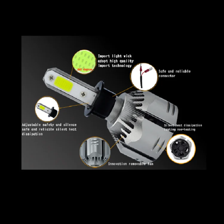 Manufacturers direct led car refit lights cob chip 3side R11 72w 16000LM 9-30v COB h7 led h4 h11 led headlights for auto