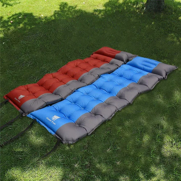 Ultralight double self inflatable camping floor air sleeping mat camping mattress with Built-in Inflator Pump