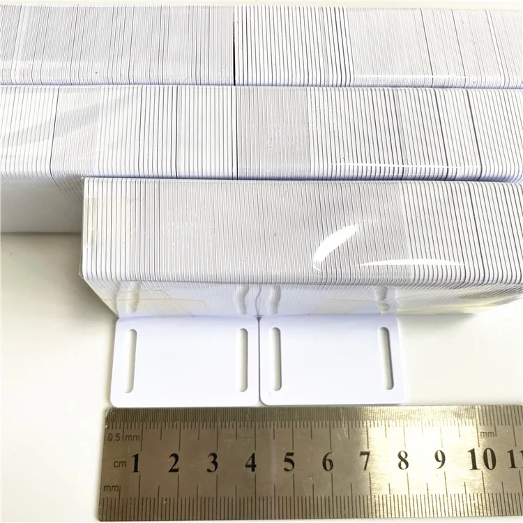 Long reading range passive contactless blank white 40x20mm 125khz rfid mini card em4200 for embedding