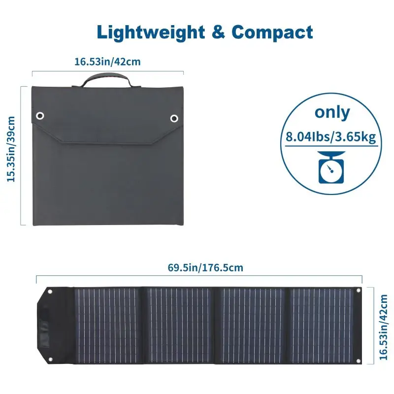Energy usb charger Lightweight 3 Folds 110v 220v Outdoor camping 100 watt Foldable Solar Panel for Power Station