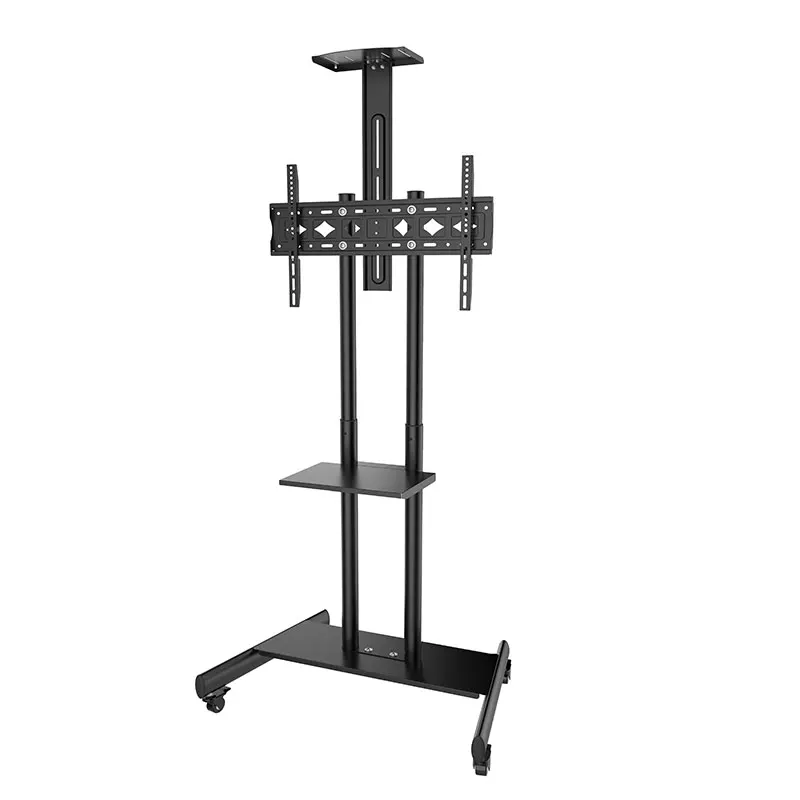 Best Seller Television Monitor TV Mobile Cart Suporte de TV Removvel Com Rodas Rolling Floor Stands Drop Down Lift With Wheels
