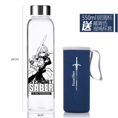 Natutos 550ml glass water bottle hot Japan anime game character Delicate water bottles
