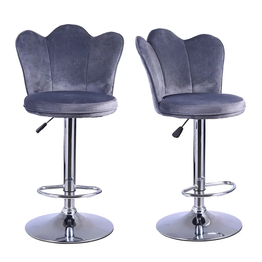 Hot Modern Durable Swivel Hydraulic Lifting Luxury Velvet Bar Chair For Kitchen