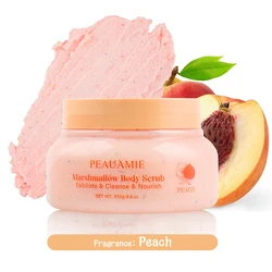 Оптовая продажа частная торговая марка органический персик арбуз зефир фруктовый скраб отшелушивающий взбитый хлопок конфеты для