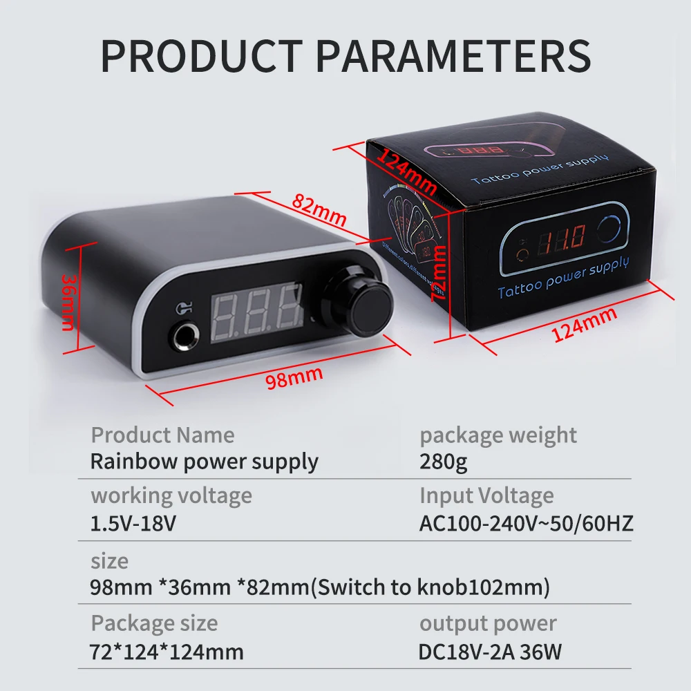 Hot Selling Wholesale Professional LED Screen Tattoo Power Supplies Mini Tattoo Power Supply For Tattoo Machine