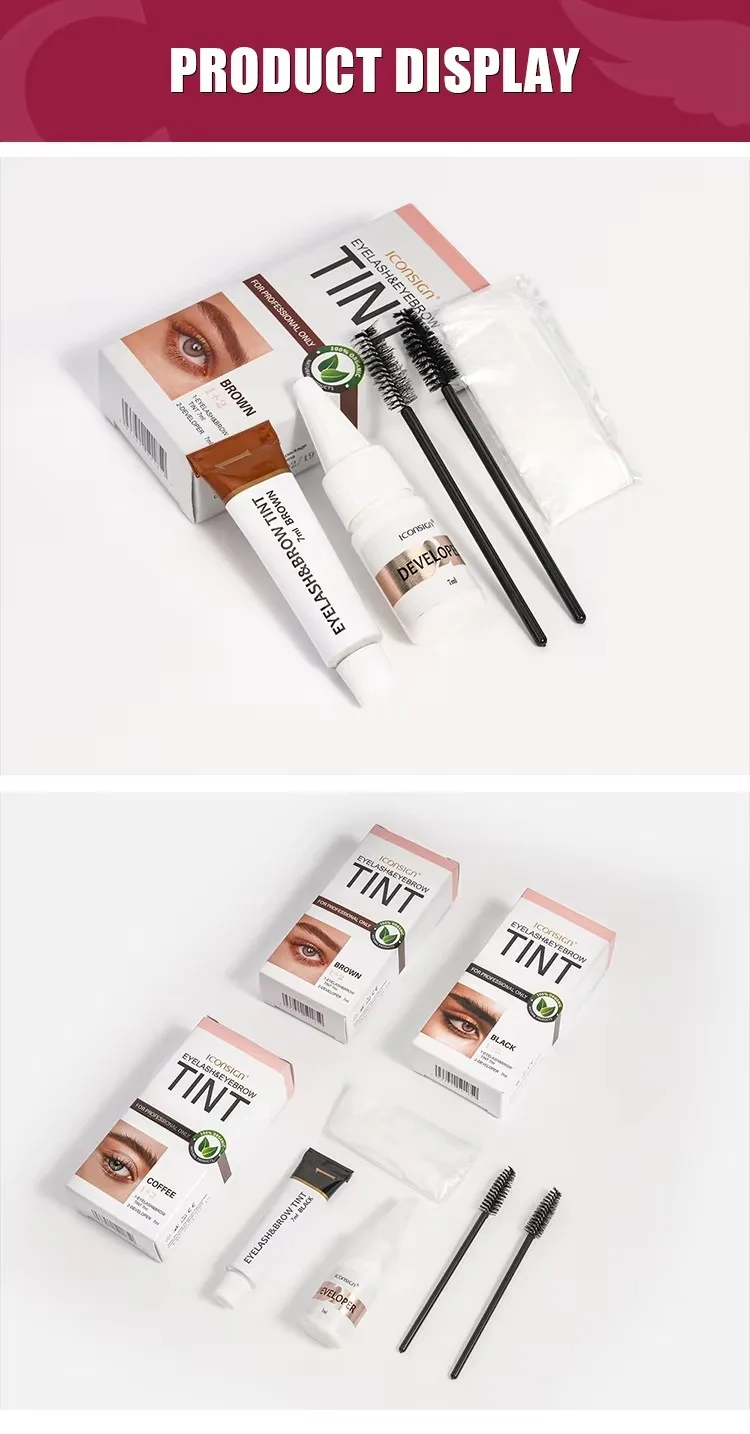 private label long lasting eyebrow tint dye kit tinted brow gel lash lift and tint kit coffee brown black color