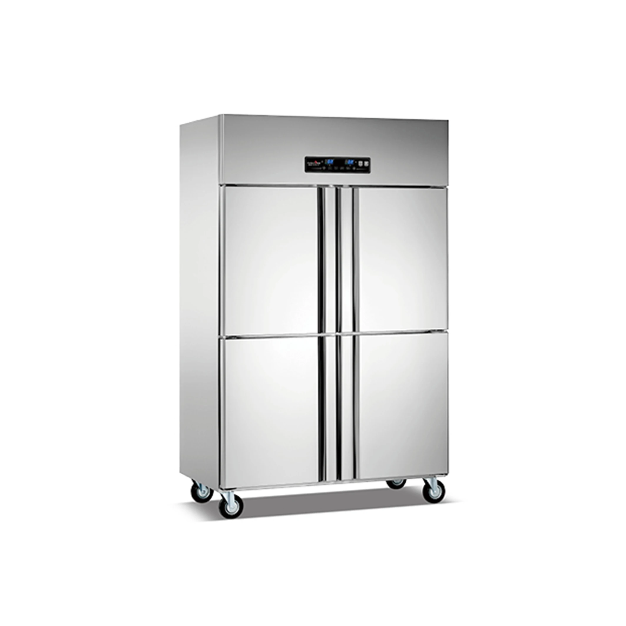 Wholesale Large Capacity Four Door Deep Freezers Upright Freezer Upright Chiller Commercial Refrigerator Stainless Steel Fridge