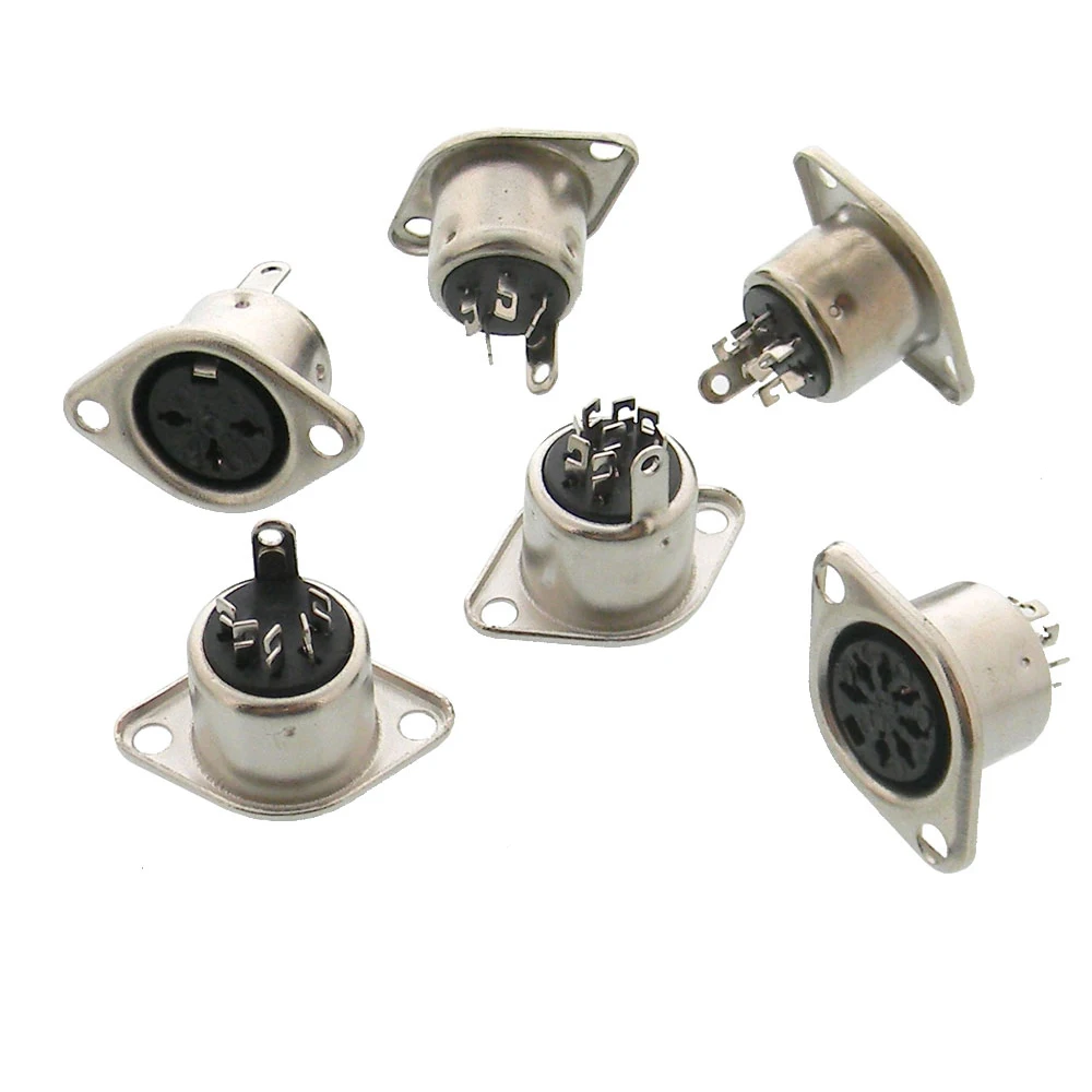 DIN Connector Male/Female DIN Plug Jack Socket Connector 3/4/5/6/7/8/13 PIN Chassis Cable Mount With Plastic Handle