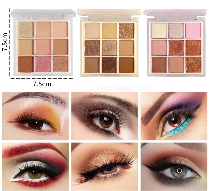 2022 New Style Cosmetics 9 Colors Pigmented Eye Shadow Professional Makeup Color Shimmer Matte Palette Eyeshadow