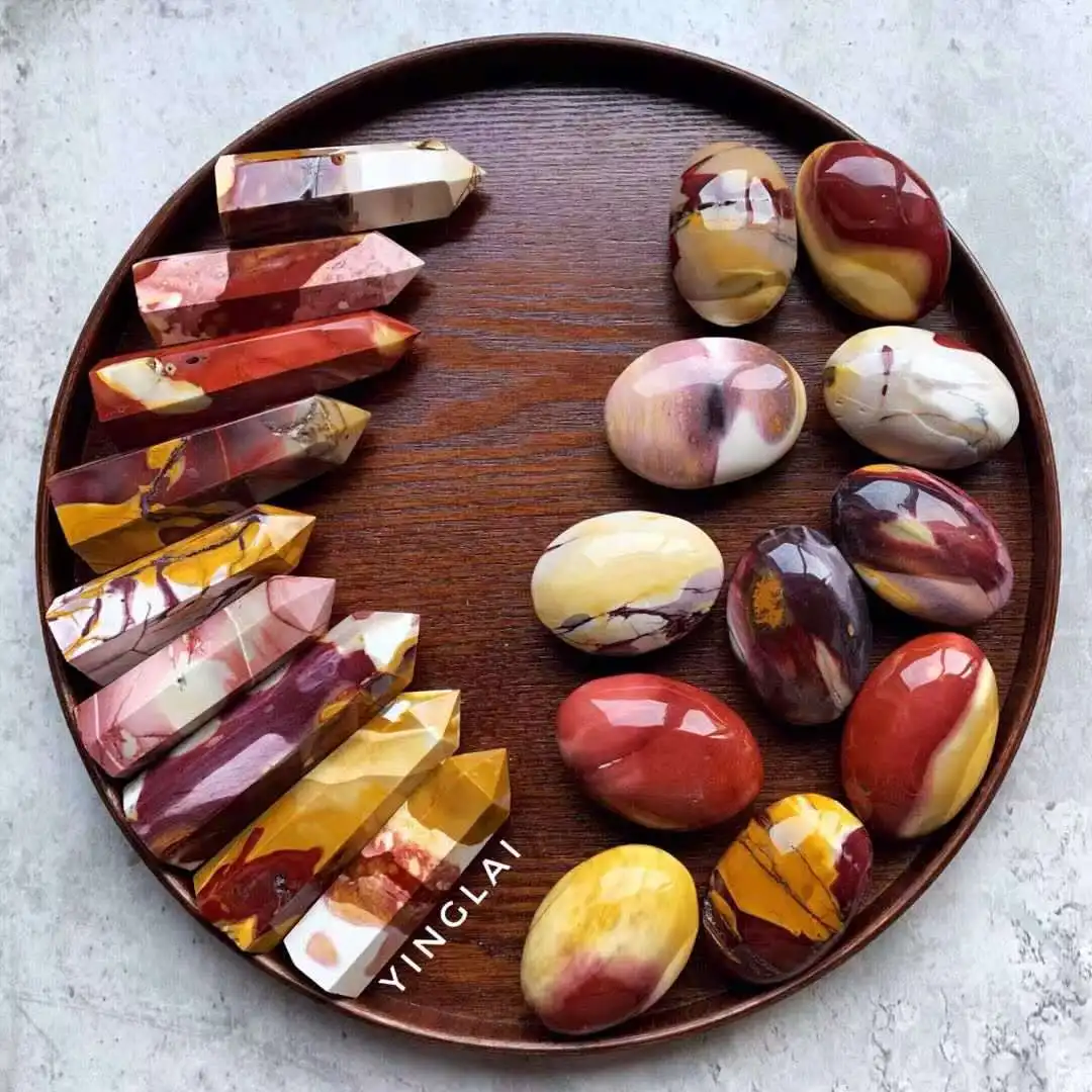 Wholesale natural crystal quartz folk crafts healing stones mookaite point