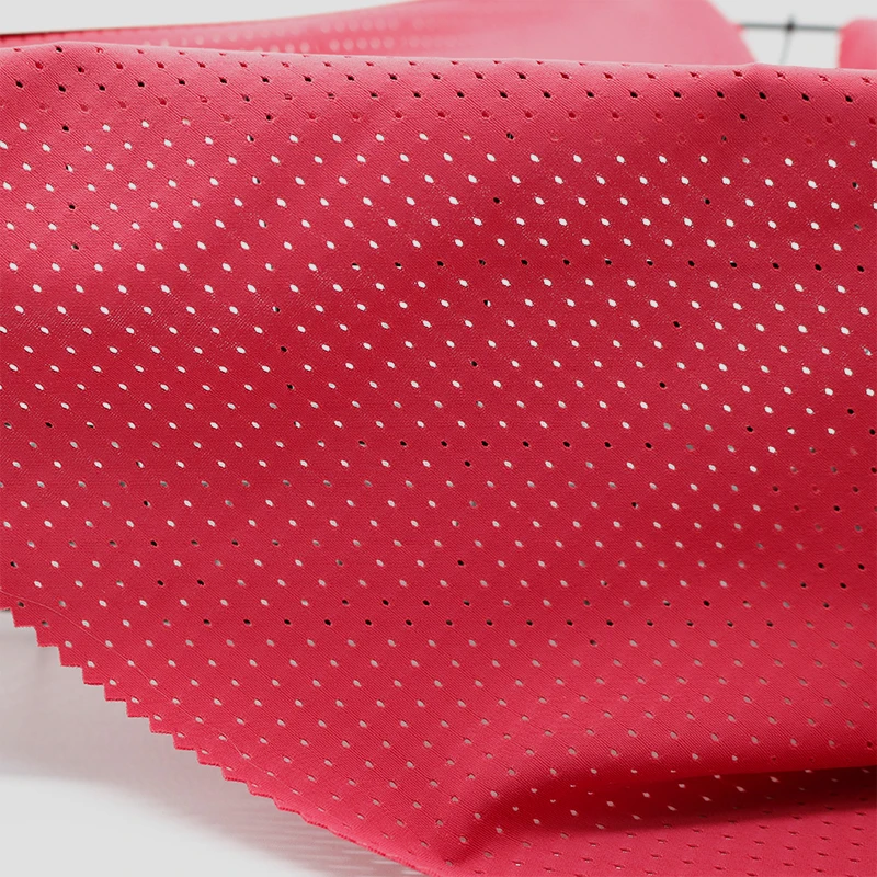 Factory Direct Selling Sportswear Cheap Price Breathable Nylon Spandex Stretch Hole Mesh  Fabric